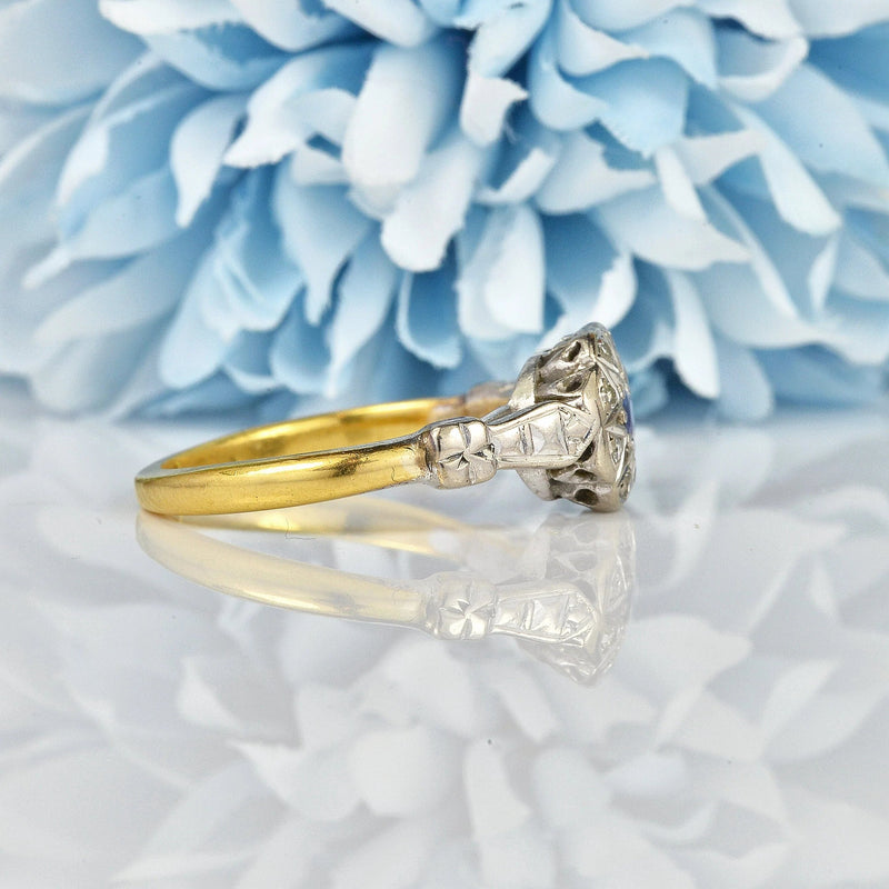 Ellibelle Jewellery ANTIQUE VICTORIAN SAPPHIRE & DIAMOND RING