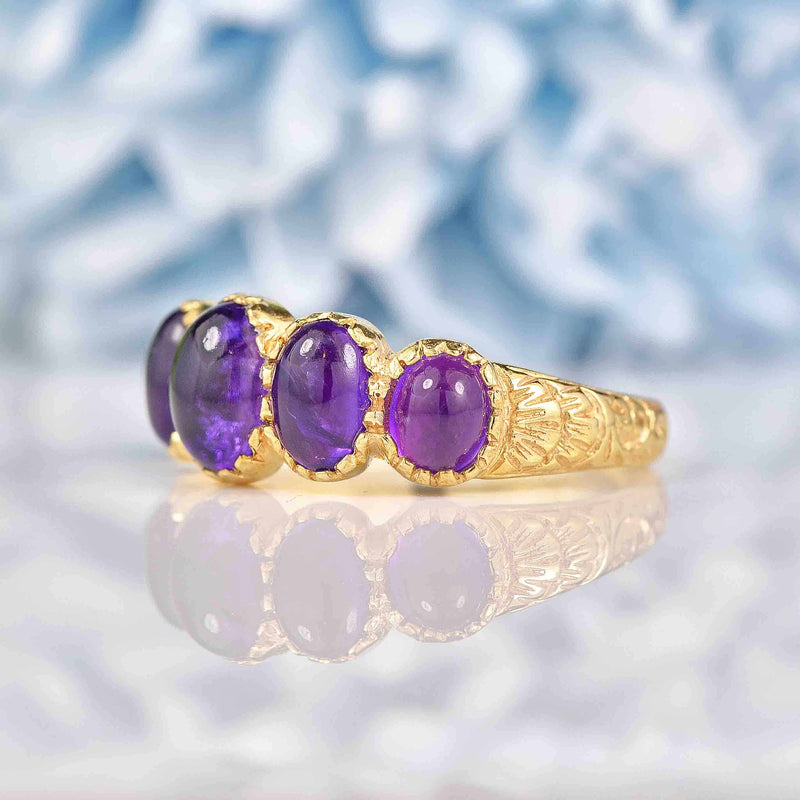 Ellibelle Jewellery Antique Victorian Style Amethyst Five Stone Ring