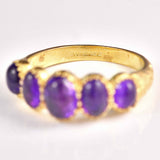 Ellibelle Jewellery Antique Victorian Style Amethyst Five Stone Ring