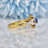 Ellibelle Jewellery Antique Victorian Style Sapphire & Diamond 18ct Gold Ring