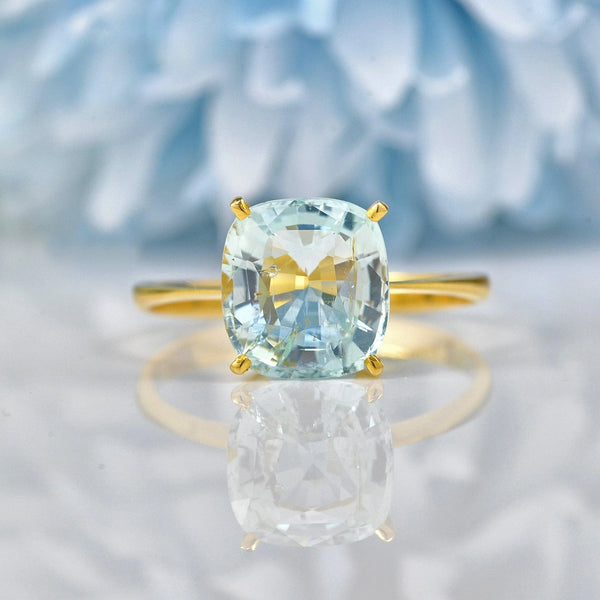 Ellibelle Jewellery AQUAMARINE 18CT GOLD SOLITAIRE RING