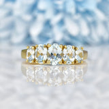 Ellibelle Jewellery Aquamarine 9ct Yellow Gold Five Stone Ring