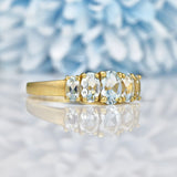 Ellibelle Jewellery Aquamarine 9ct Yellow Gold Five Stone Ring