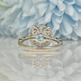 Ellibelle Jewellery AQUAMARINE & DIAMOND 14CT WHITE GOLD RING