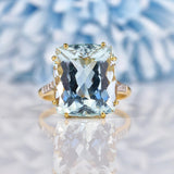 Ellibelle Jewellery Aquamarine & Diamond 18ct Gold Dress Ring (10.60ct)