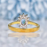 Ellibelle Jewellery Aquamarine & Diamond 18ct Gold Oval Cluster Ring