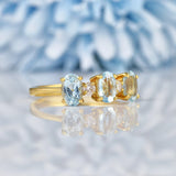 Ellibelle Jewellery Aquamarine & Diamond 18ct Yellow Gold Ring