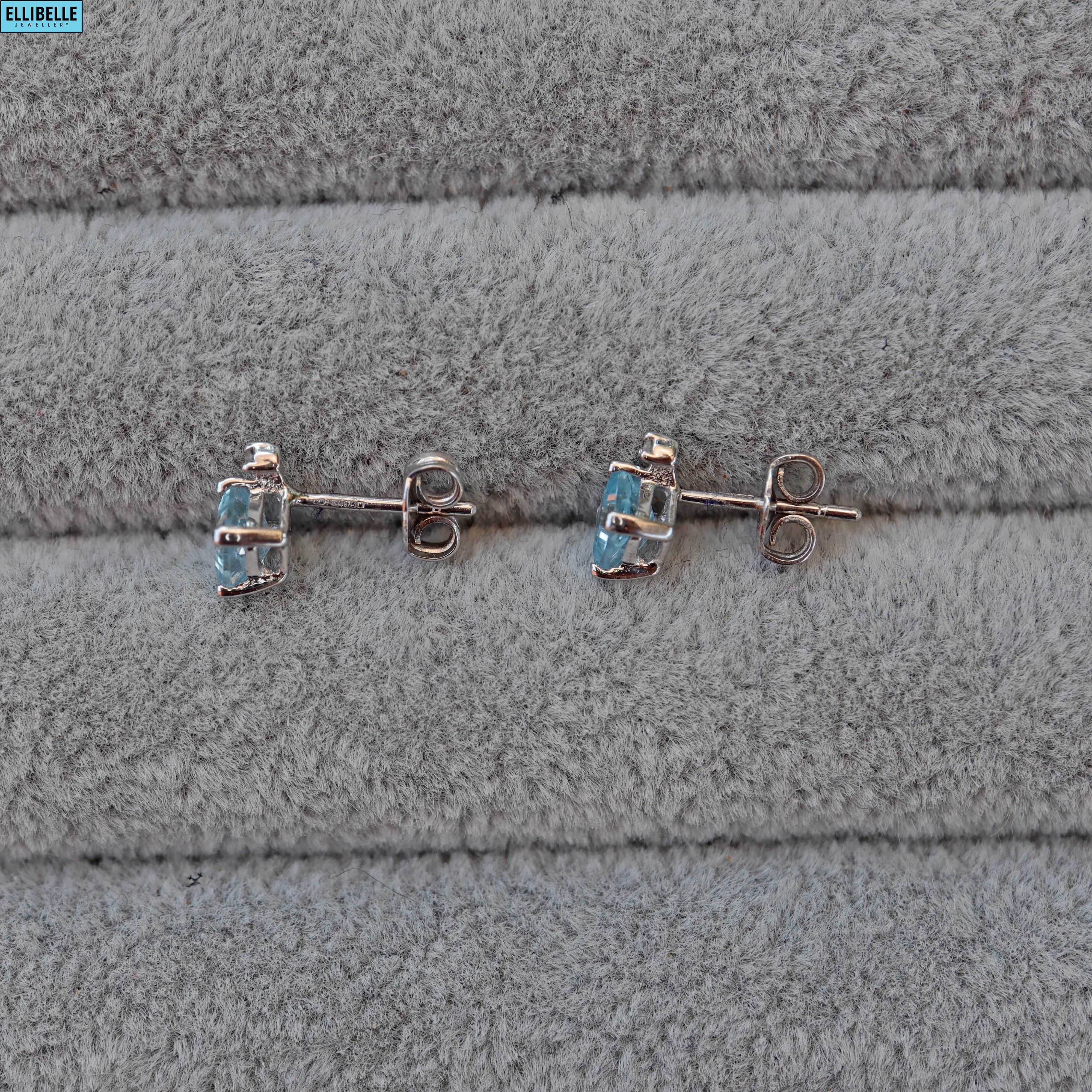AQUAMARINE & DIAMOND WHITE GOLD NECKLACE AND EARRINGS SUITE