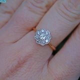 Art Deco 18ct Gold Diamond Daisy Cluster Ring