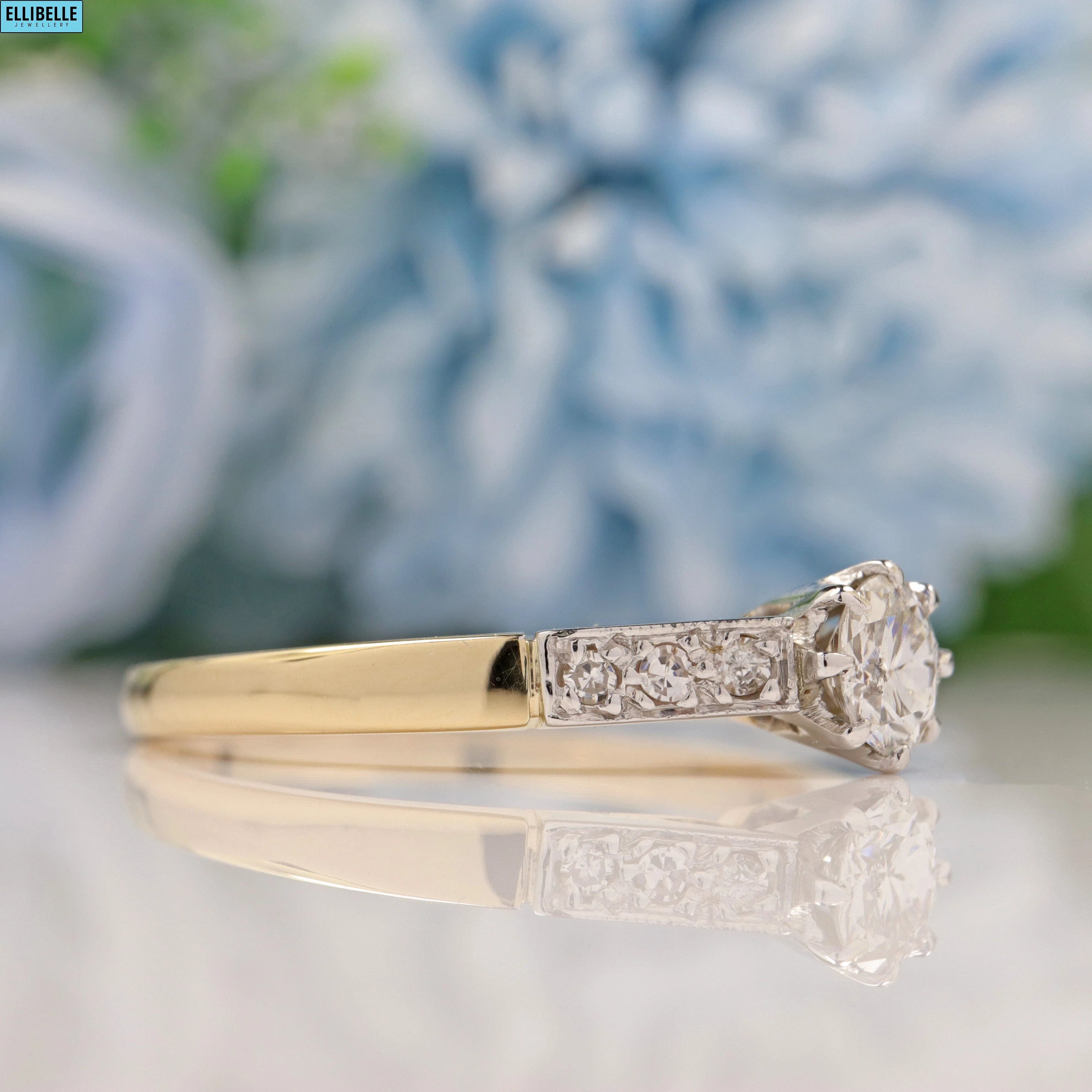 Art Deco 18ct Gold Diamond Solitaire Engagement Ring