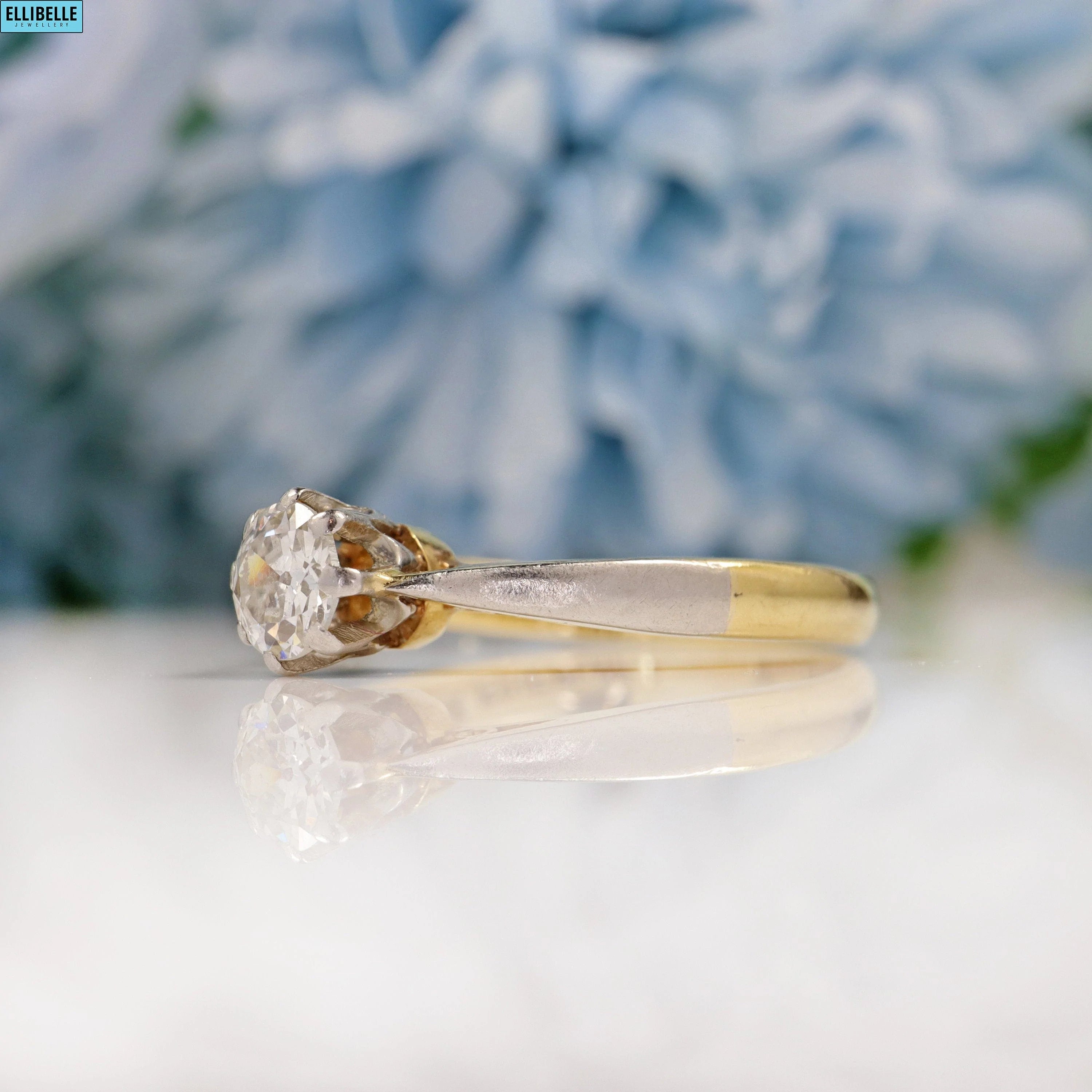 Art Deco 18ct Gold Diamond Solitaire Ring