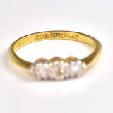 Ellibelle Jewellery Art Deco 1920s Diamond 18ct Gold & Platinum Three Stone Ring (0.30cts)