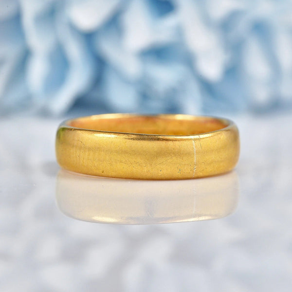 Ellibelle Jewellery Art Deco 22ct Gold Wedding Band - Birmingham 1920 (4.9g).