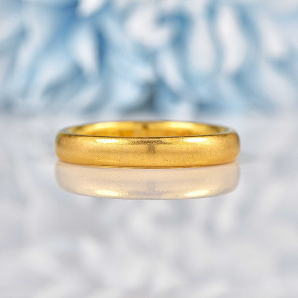 Ellibelle Jewellery Art Deco 22ct Gold Wedding Band - Birmingham 1928 (4.6g)