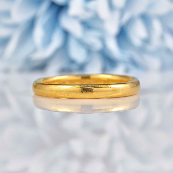 Ellibelle Jewellery Art Deco 22ct Gold Wedding Band - Birmingham 1929 (3.8g)