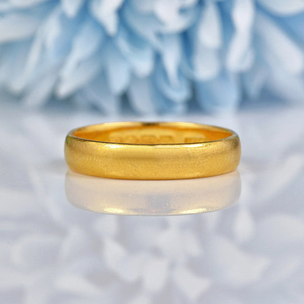 Ellibelle Jewellery Art Deco 22ct Gold Wedding Band - Birmingham 1929 (4.1g)