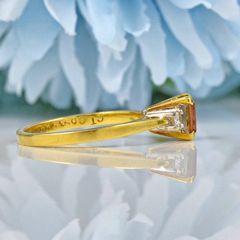 Ellibelle Jewellery ART DECO ANDALUSITE & DIAMOND 18CT GOLD THREE STONE RING