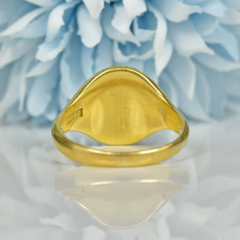 Ellibelle Jewellery ART DECO BLOODSTONE INTAGLIO 18CT GOLD SIGNET RING