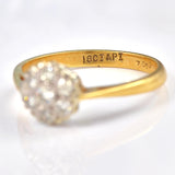 Ellibelle Jewellery Art Deco Diamond 18ct Gold Cluster Ring