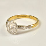 Ellibelle Jewellery ART DECO DIAMOND 18CT GOLD DAISY CLUSTER RING