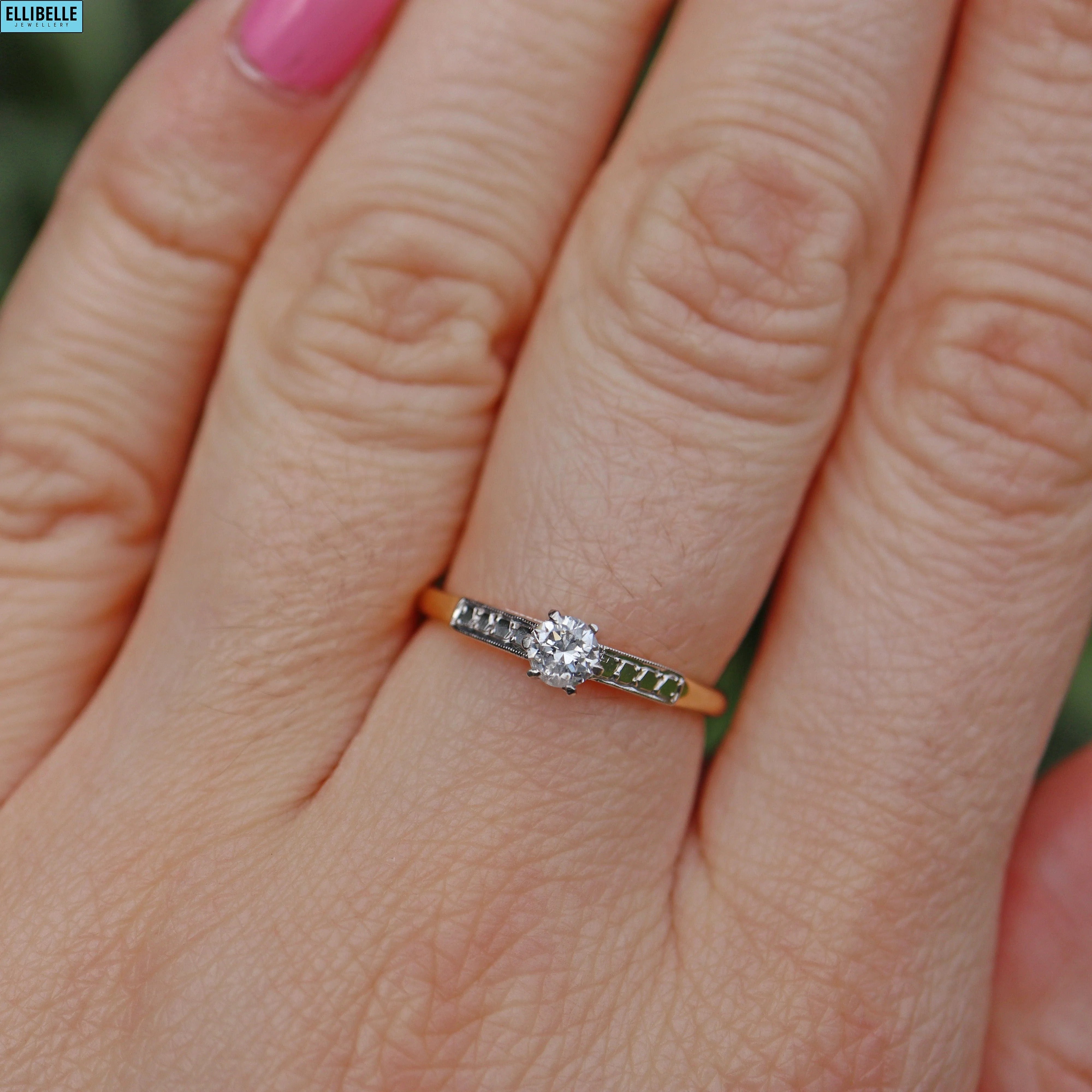 1940s Diamond 18ct Gold Solitaire Engagement Ring