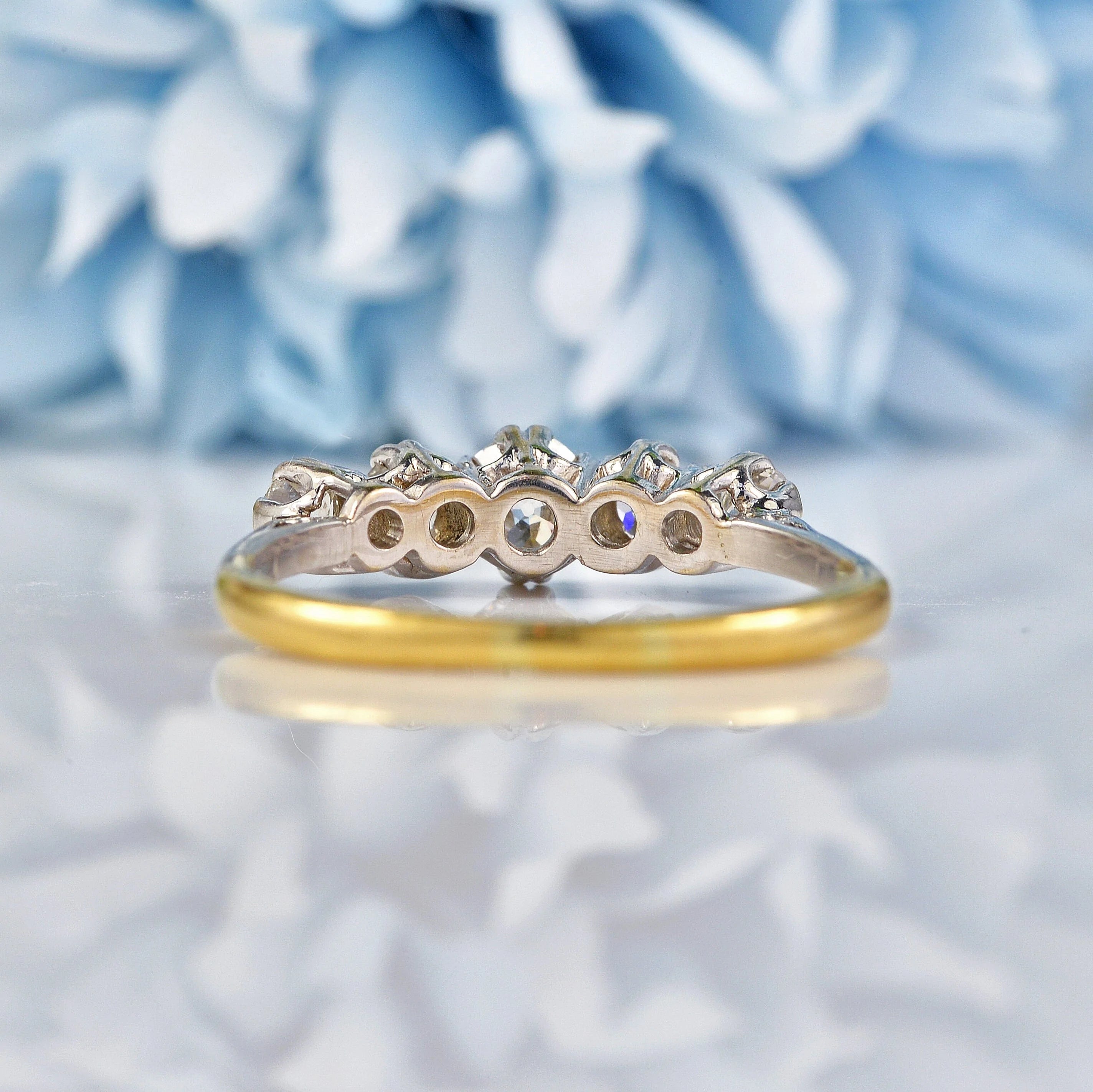 Ellibelle Jewellery Art Deco Diamond 18ct Gold Five Stone Ring (0.70cts)