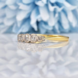 Ellibelle Jewellery Art Deco Diamond 18ct Gold & Platinum Five Stone Ring