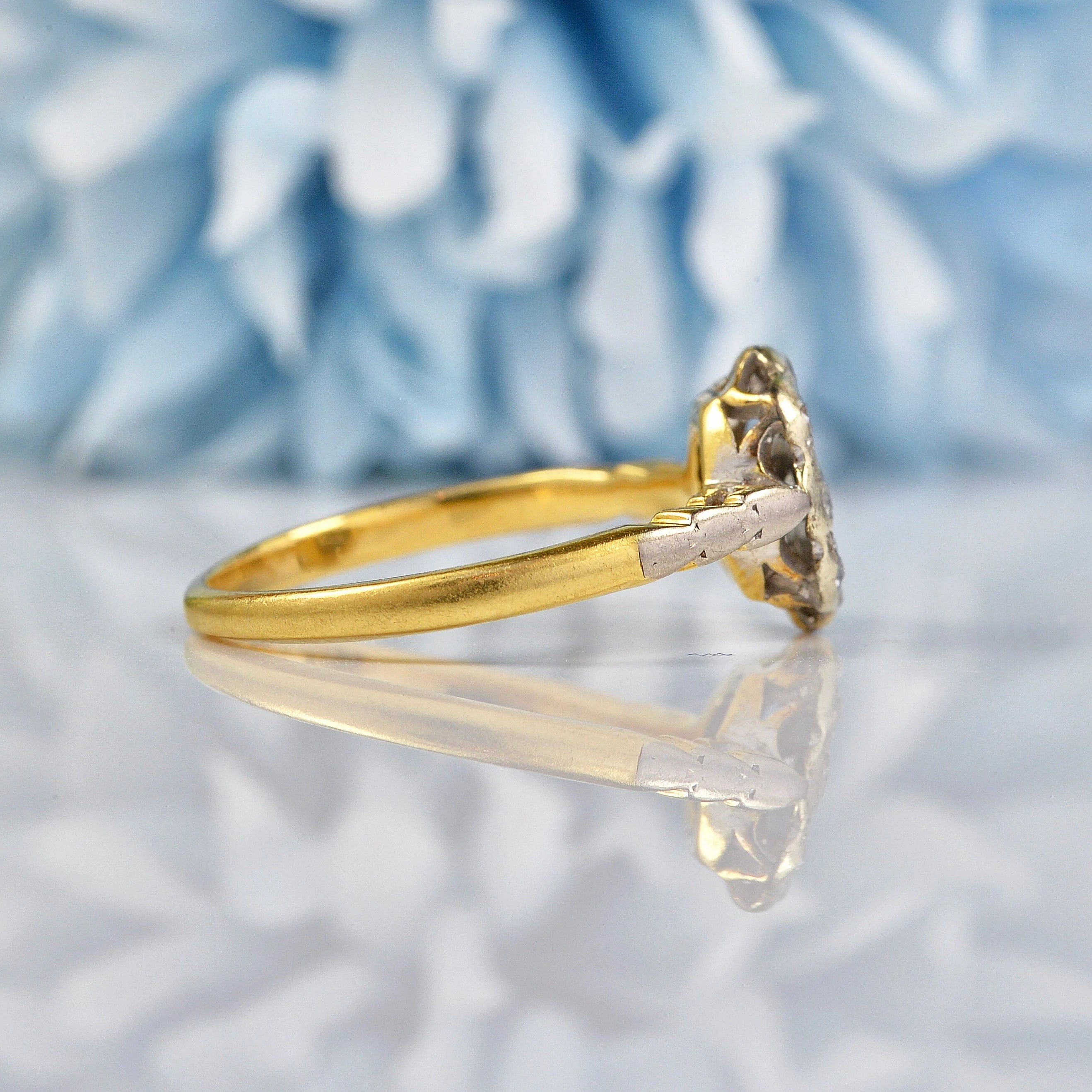 Ellibelle Jewellery Art Deco Diamond 18ct Gold & Platinum Panel Ring