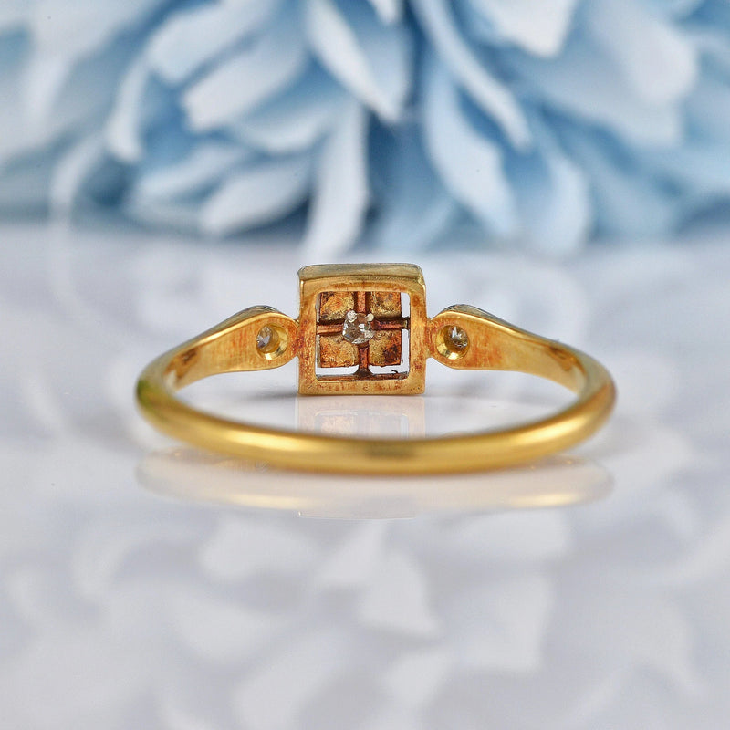 Ellibelle Jewellery Art Deco Diamond 18ct Gold & Platinum Ring