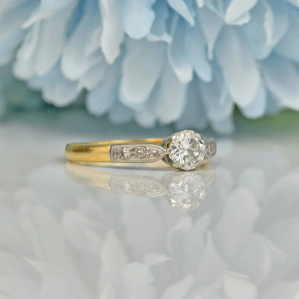 ART DECO DIAMOND 18CT GOLD SOLITAIRE RING