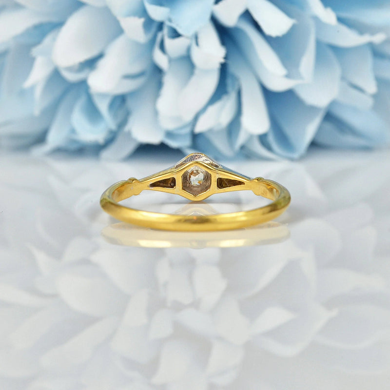 Ellibelle Jewellery ART DECO DIAMOND 18CT GOLD SOLITAIRE RING