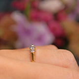 Ellibelle Jewellery Art Deco Diamond 18ct Gold Three Stone Bezel Ring