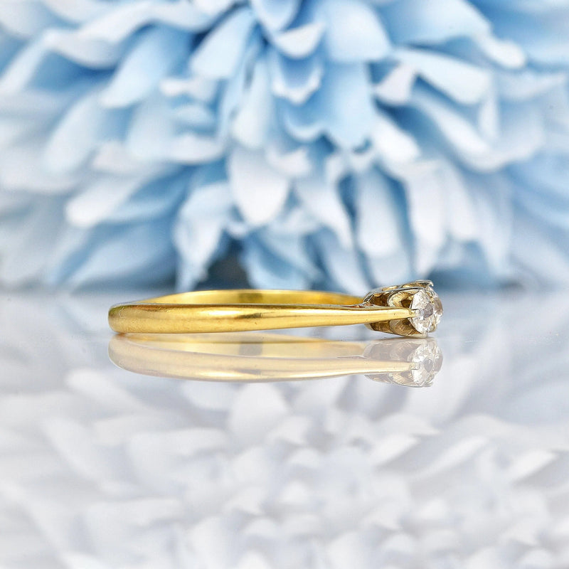 Ellibelle Jewellery Art Deco Diamond 18ct Gold Trilogy Ring