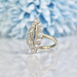 Ellibelle Jewellery Art Deco Diamond 18ct White Gold Marquise Ring