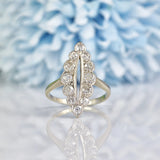 Ellibelle Jewellery Art Deco Diamond 18ct White Gold Marquise Ring