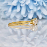Ellibelle Jewellery Art Deco Diamond 18ct Yellow Gold Trilogy Ring