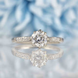 Ellibelle Jewellery Art Deco Diamond Platinum Solitaire Engagement Ring (0.92ct)