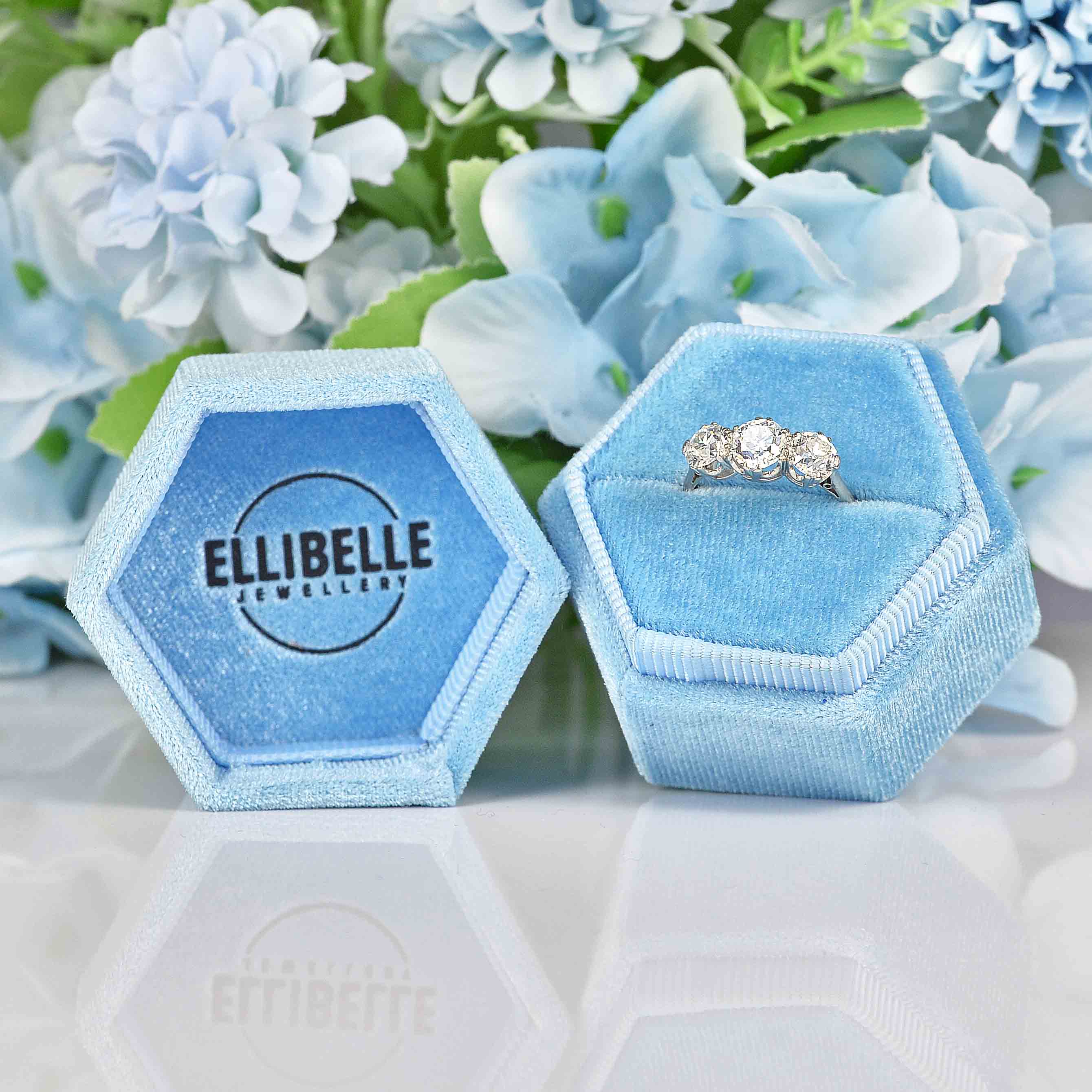 Ellibelle Jewellery Art Deco Diamond & Platinum Three-Stone Engagement Ring (2.05cts)