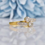Ellibelle Jewellery Art Deco Diamond 'Toi et Moi' Gold & Platinum Engagement Ring