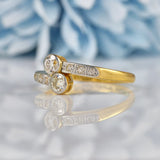 Ellibelle Jewellery Art Deco Diamond 'Toi et Moi' Gold & Platinum Engagement Ring