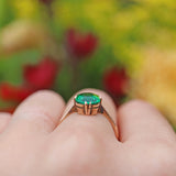 Ellibelle Jewellery ART DECO GREEN PASTE 9CT GOLD SOLITAIRE RING