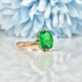 Ellibelle Jewellery ART DECO GREEN PASTE 9CT GOLD SOLITAIRE RING