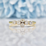 Ellibelle Jewellery Art Deco Old Cut Diamond 18ct Gold Six Stone Ring