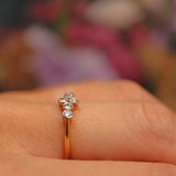 Ellibelle Jewellery Art Deco Old Cut Diamond 18ct Gold Six Stone Ring