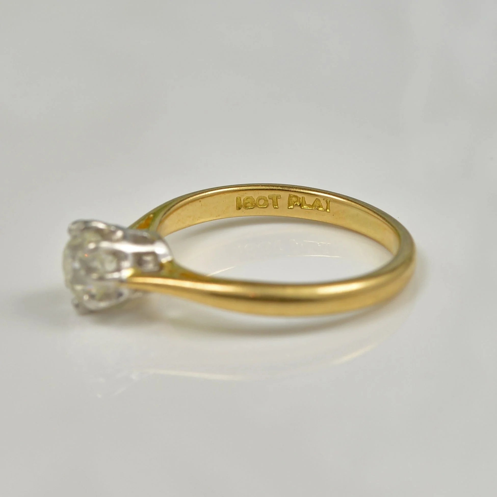 ART DECO OLD CUT DIAMOND 18CT GOLD SOLITAIRE RING