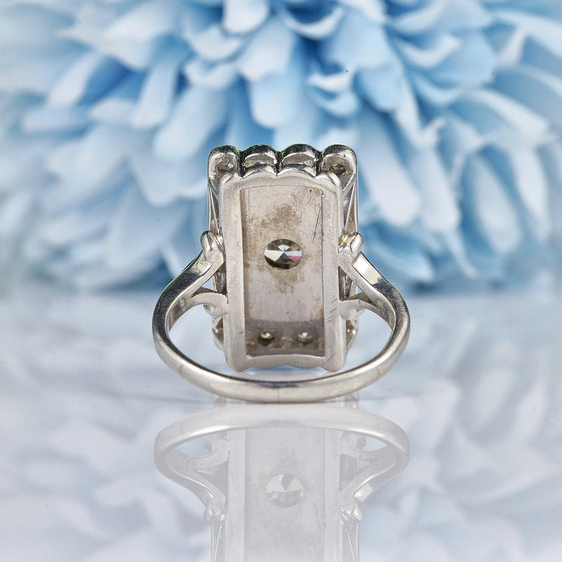 Ellibelle Jewellery Art Deco Onyx & Diamond Platinum Panel Ring
