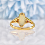 Ellibelle Jewellery Art Deco Opal & Diamond 18ct Gold Platinum Ring