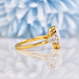 Ellibelle Jewellery Art Deco Opal & Diamond 18ct Gold Platinum Ring