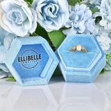 Ellibelle Jewellery Art Deco Opal & Diamond 18ct Gold Three Stone Ring