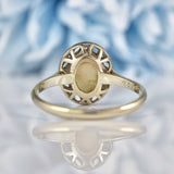 Ellibelle Jewellery Art Deco Opal Diamond 18ct White Gold & Platinum Ring